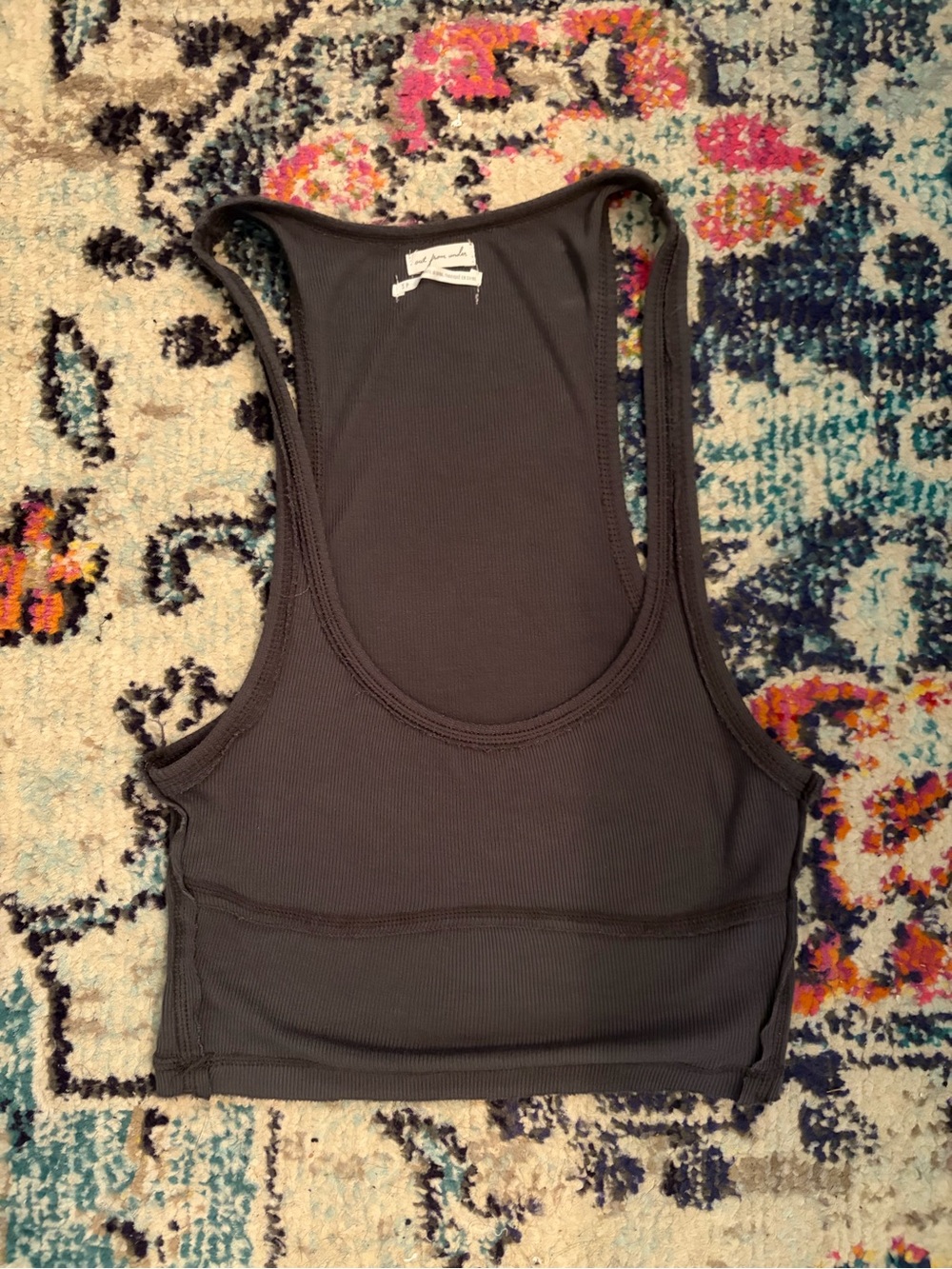 Urban Outfitters Ribbed Racerback Crop Top- Charcoal Gray